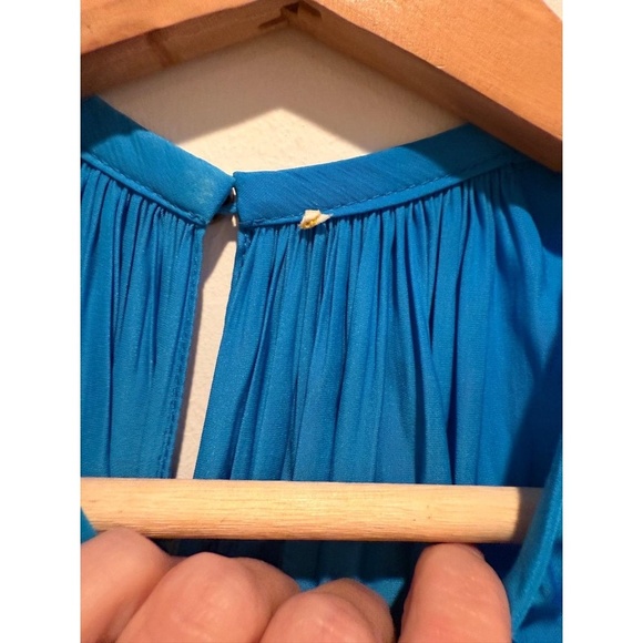 Ramy Brook Womens Blue Gathered Pleated Sleeveless Blouse Elegant Chic XS - Picture 5 of 8